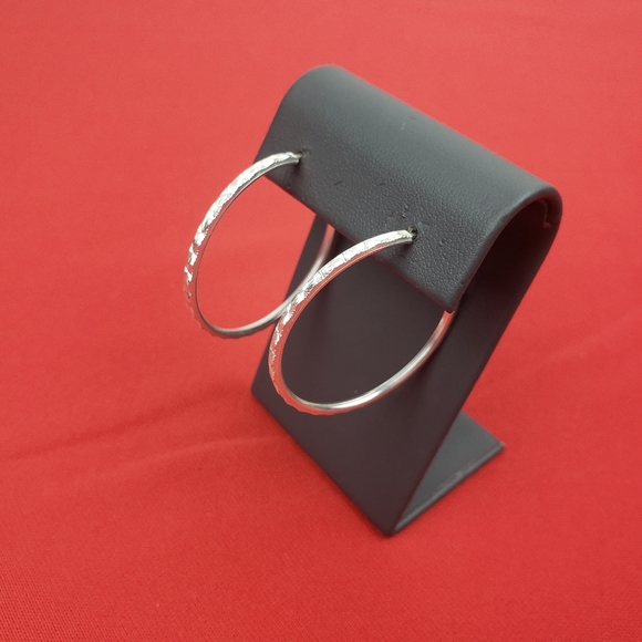 Sterling silver ladies hoop earrings New - Picture 3 of 14